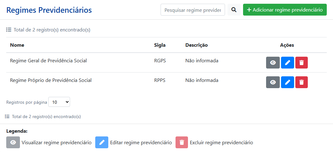 Regimes previdenciários no ambiente demonstrativo do CNIS Municipal