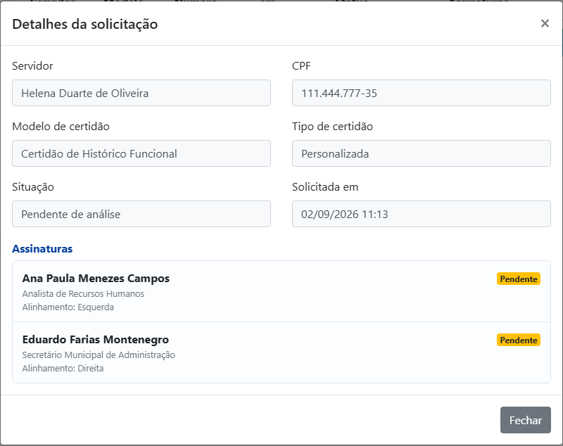 Análise administrativa da personalizada no ambiente demonstrativo do CNIS Municipal