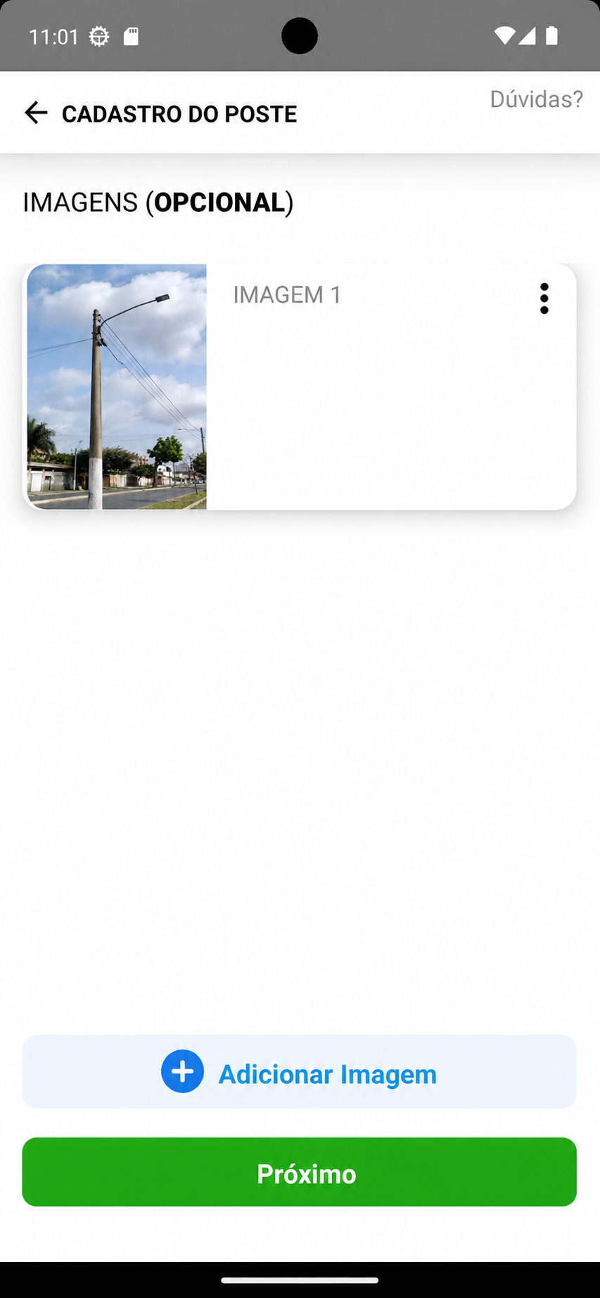 Fotografia opcional do novo poste