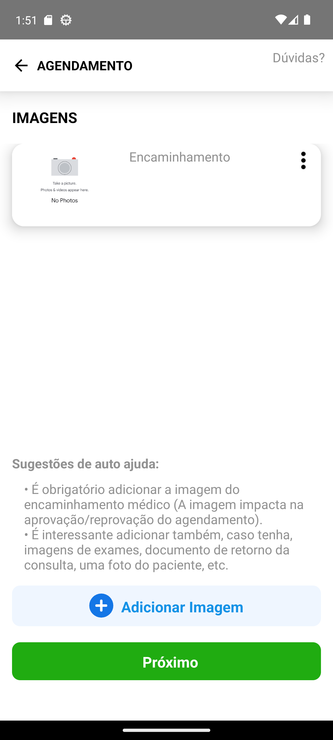 Encaminhamento anexado no aplicativo +Saúde